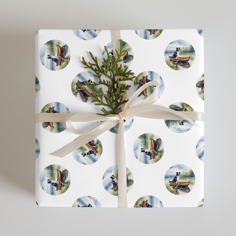 PugMug Custom Border Collie Wrapping Paper