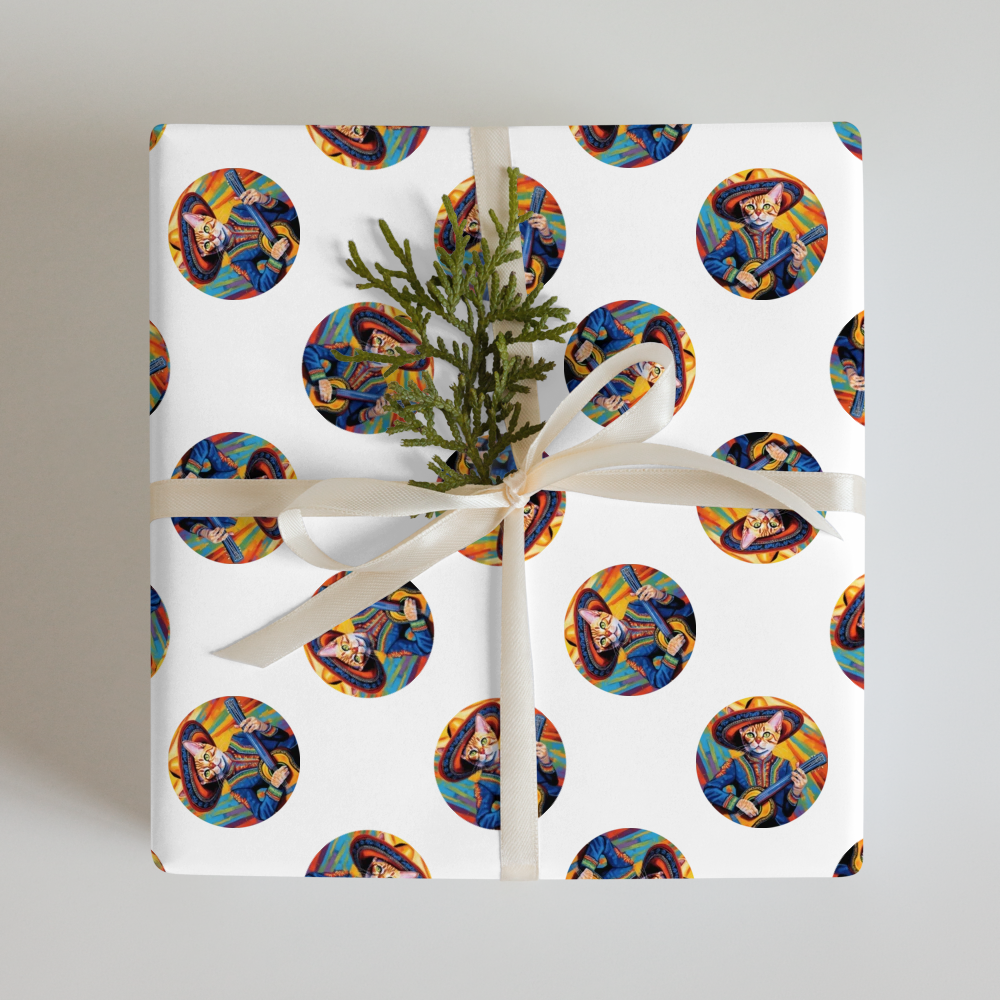PugMug Custom Tabby Devon Rex Cat Wrapping Paper