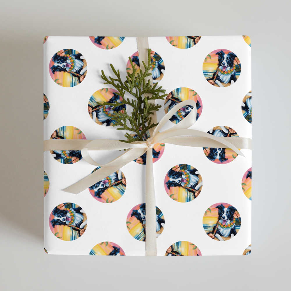PugMug Custom Border Collie Wrapping Paper