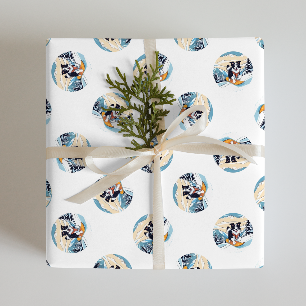 PugMug Custom Border Collie Wrapping Paper
