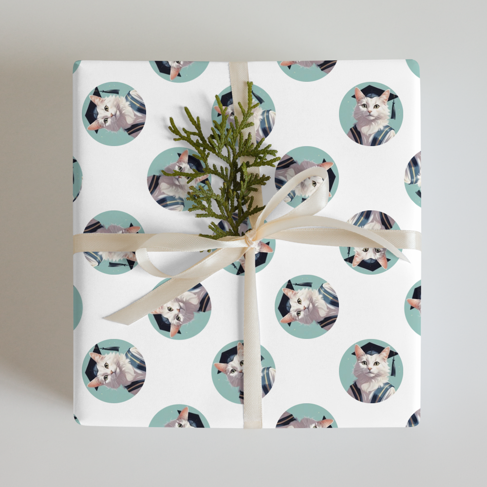 PugMug Custom White Companion Cat Wrapping Paper