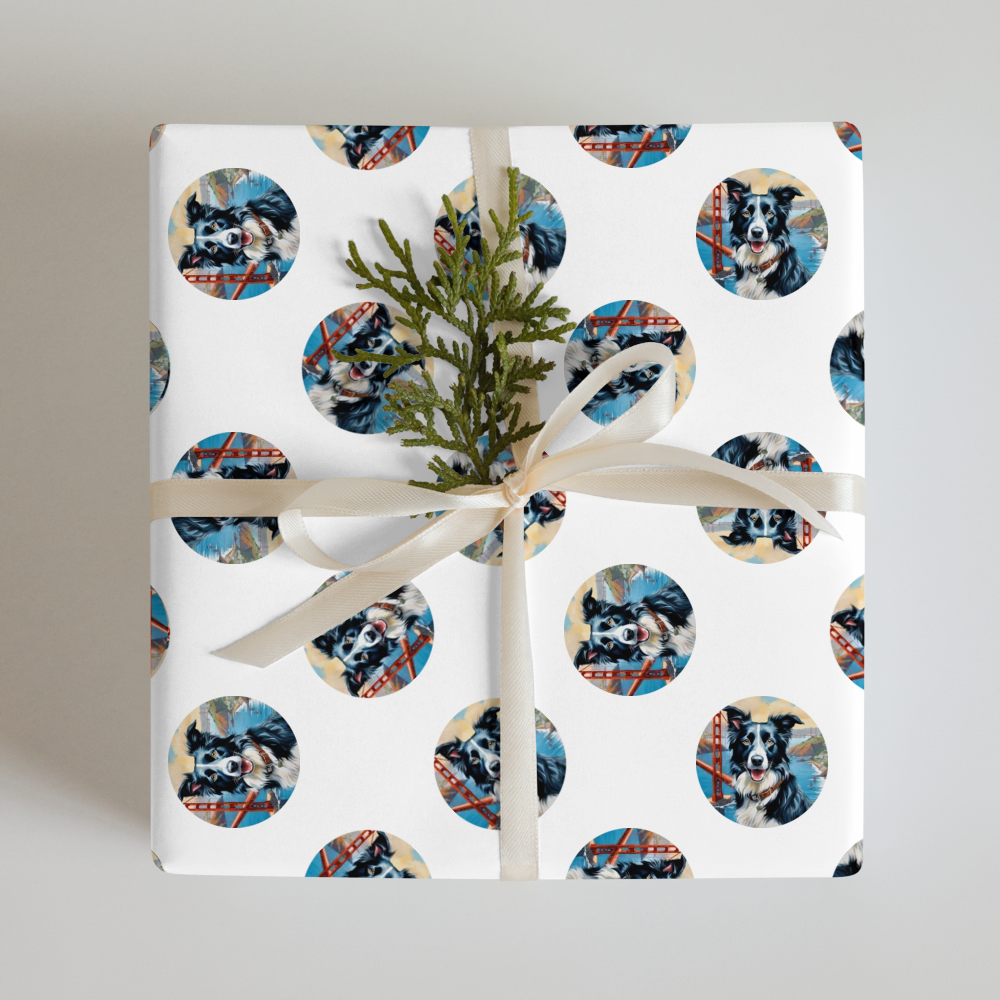 PugMug Custom Border Collie Wrapping Paper