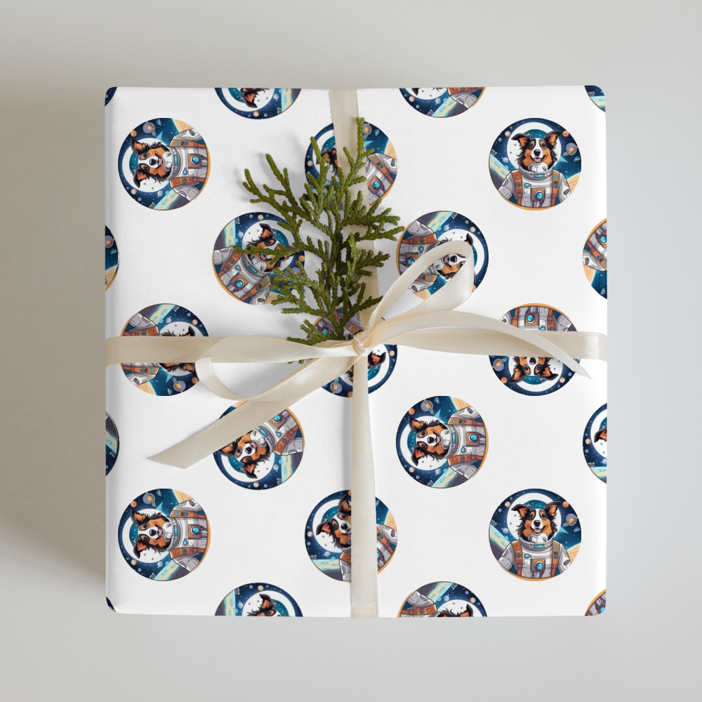 PugMug Custom Collie Wrapping Paper