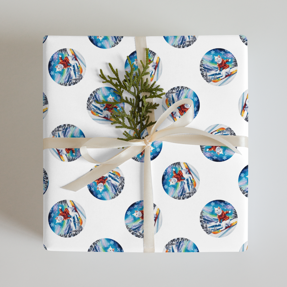 PugMug Custom White Companion Cat Wrapping Paper