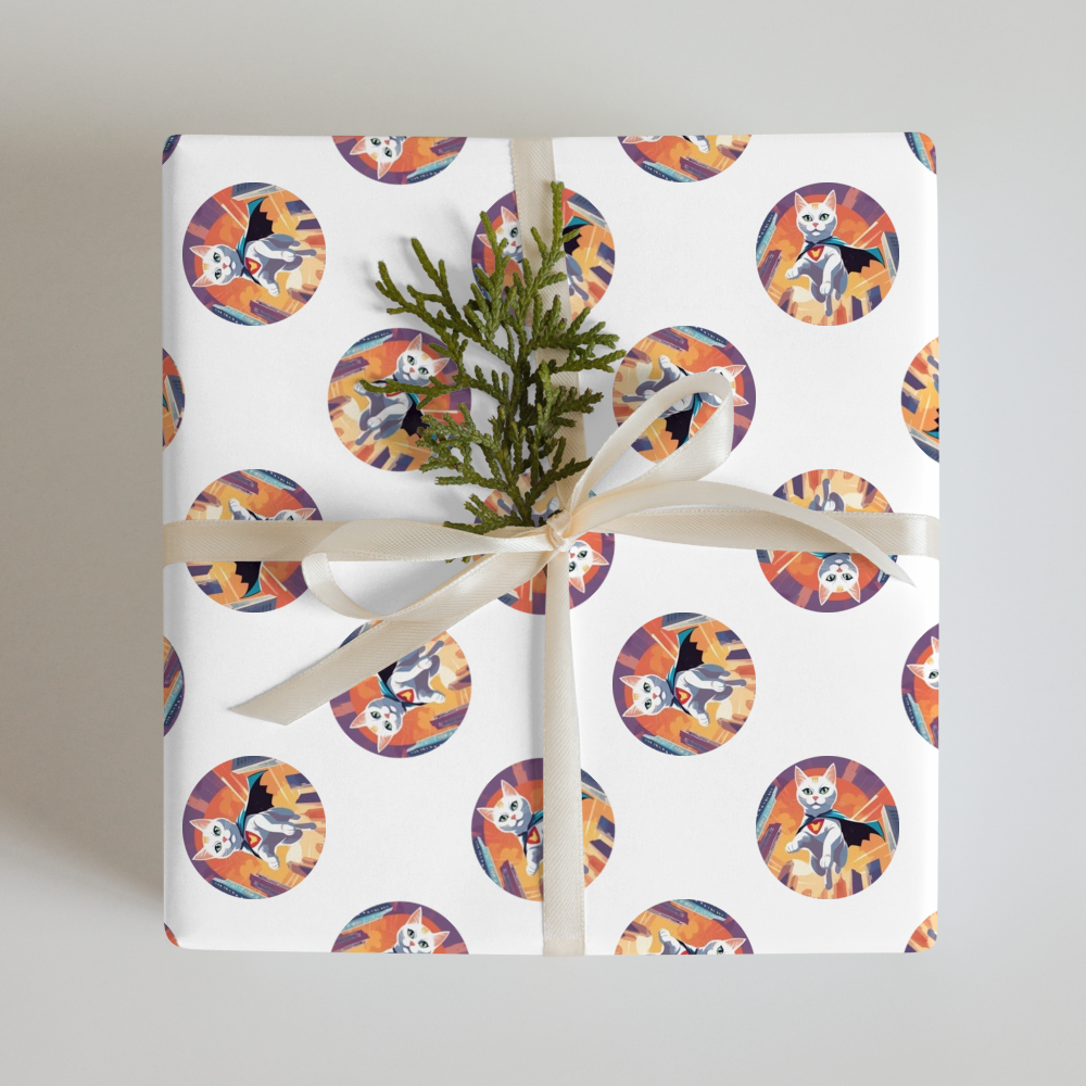 PugMug Custom White Companion Cat Wrapping Paper