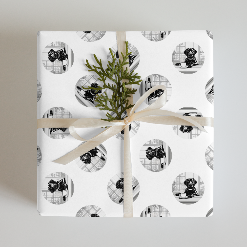 PugMug Custom Black Labrador Retriever Wrapping Paper