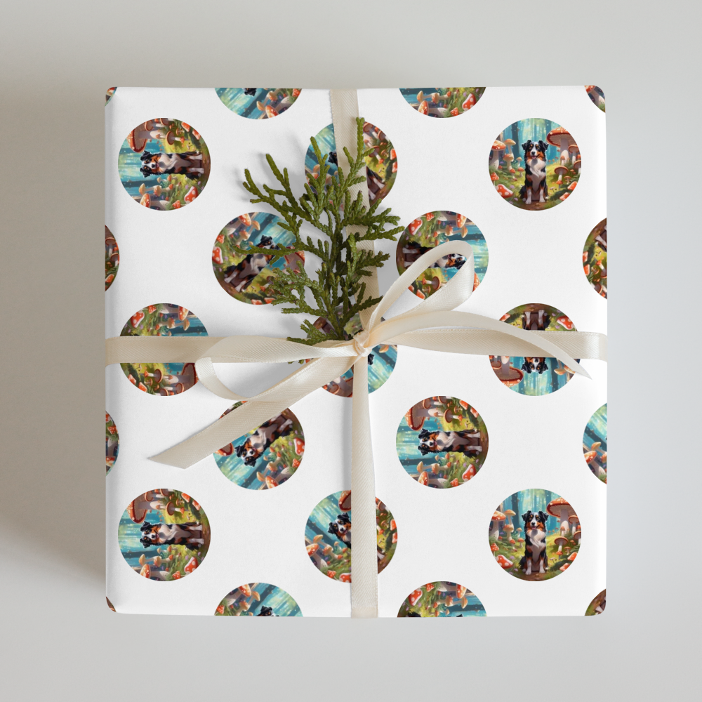 PugMug Custom Australian Shepherd Dog Wrapping Paper