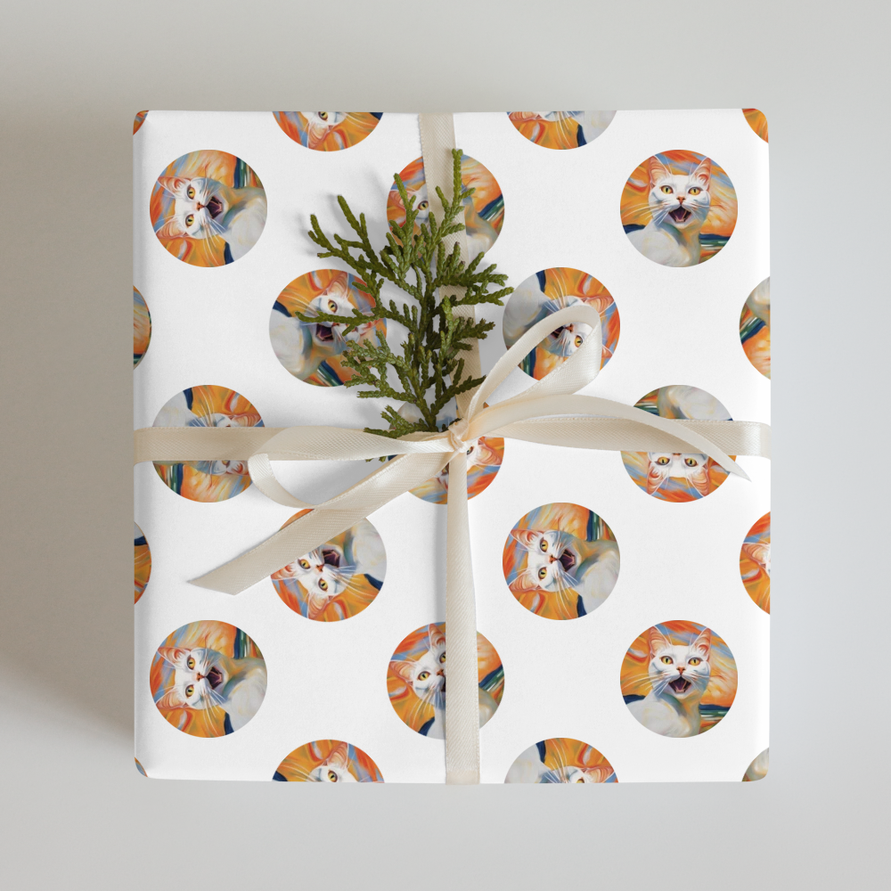 PugMug Custom White Companion Cat Wrapping Paper