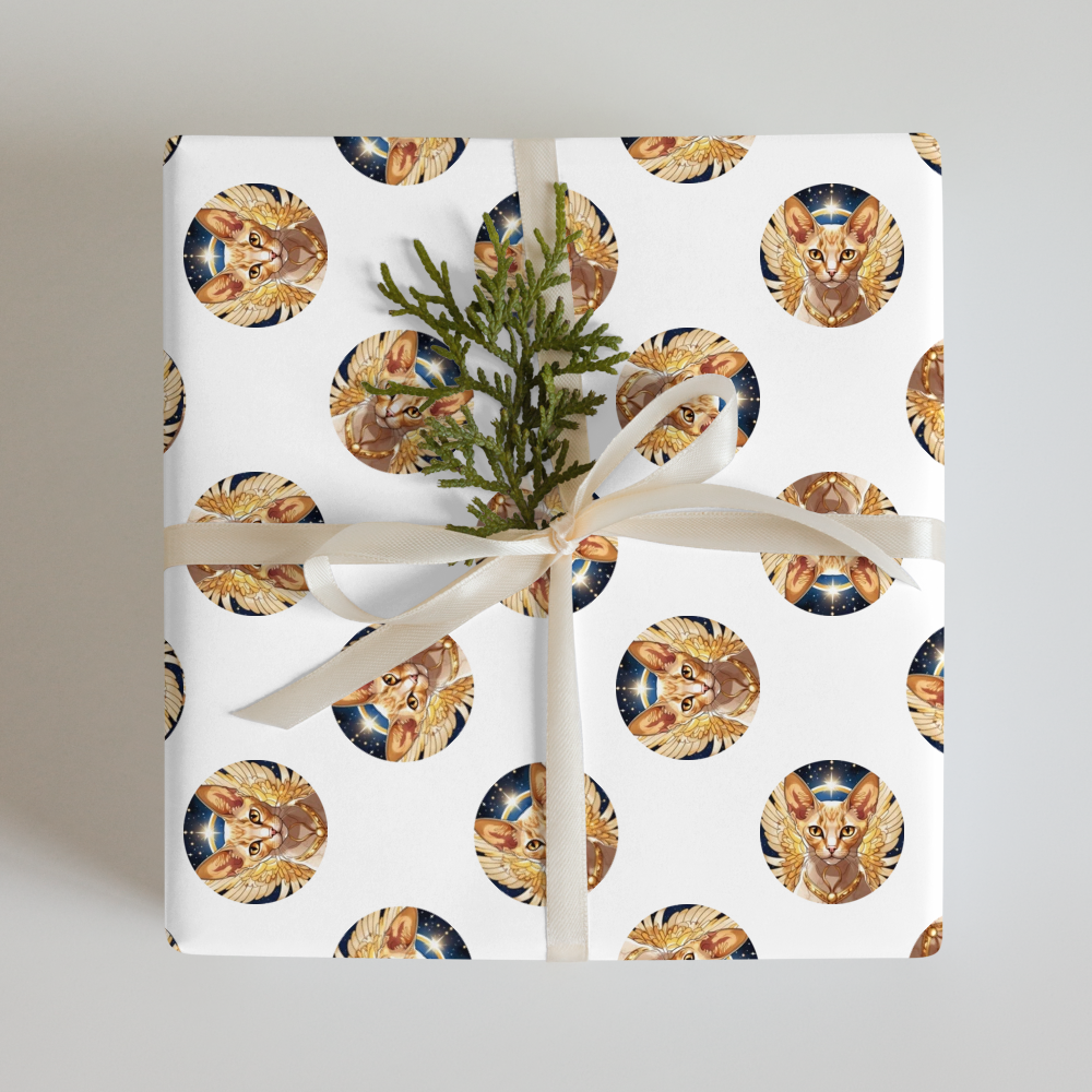 PugMug Custom Tabby Devon Rex Cat Wrapping Paper