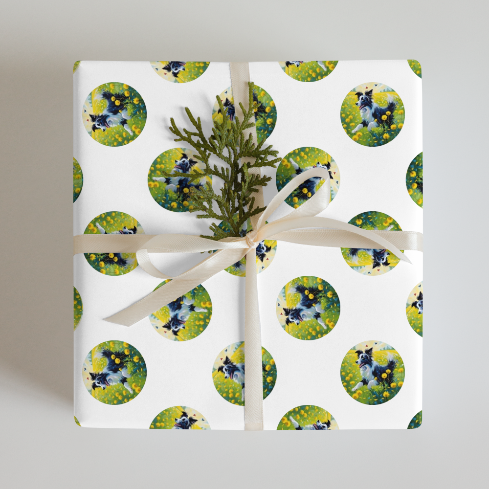 PugMug Custom Border Collie Wrapping Paper