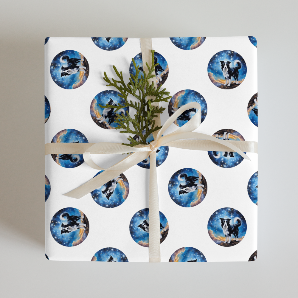 PugMug Custom Border Collie Wrapping Paper