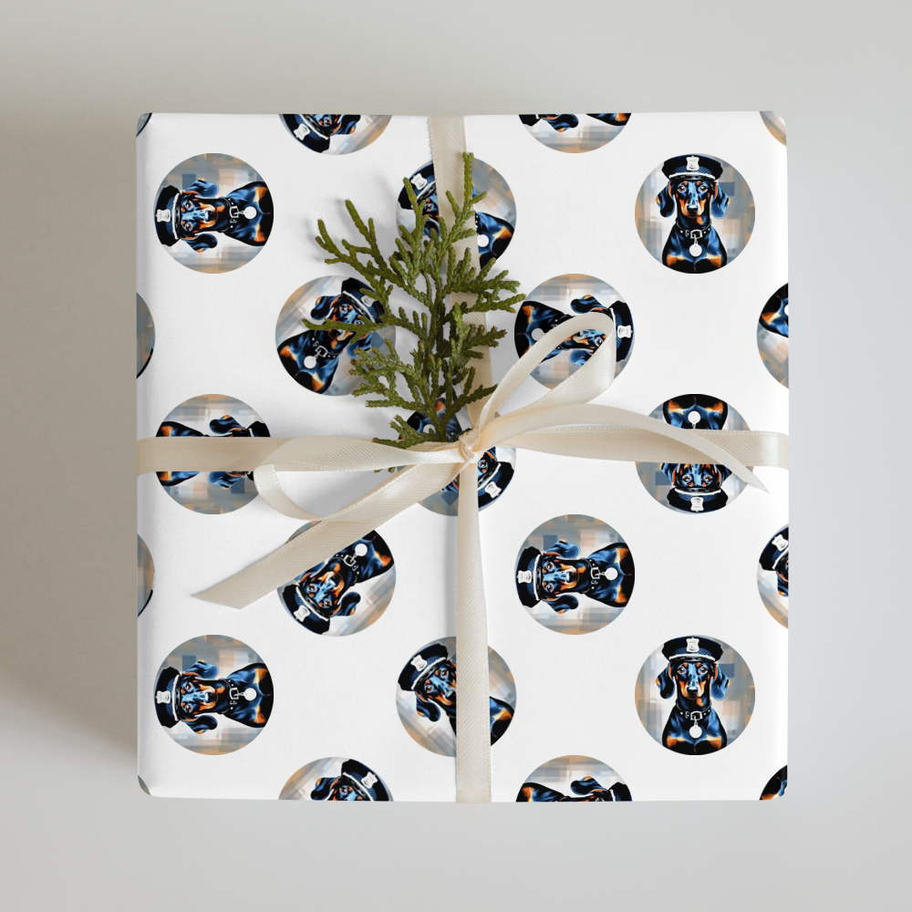 PugMug Custom Black Dachshund Wrapping Paper