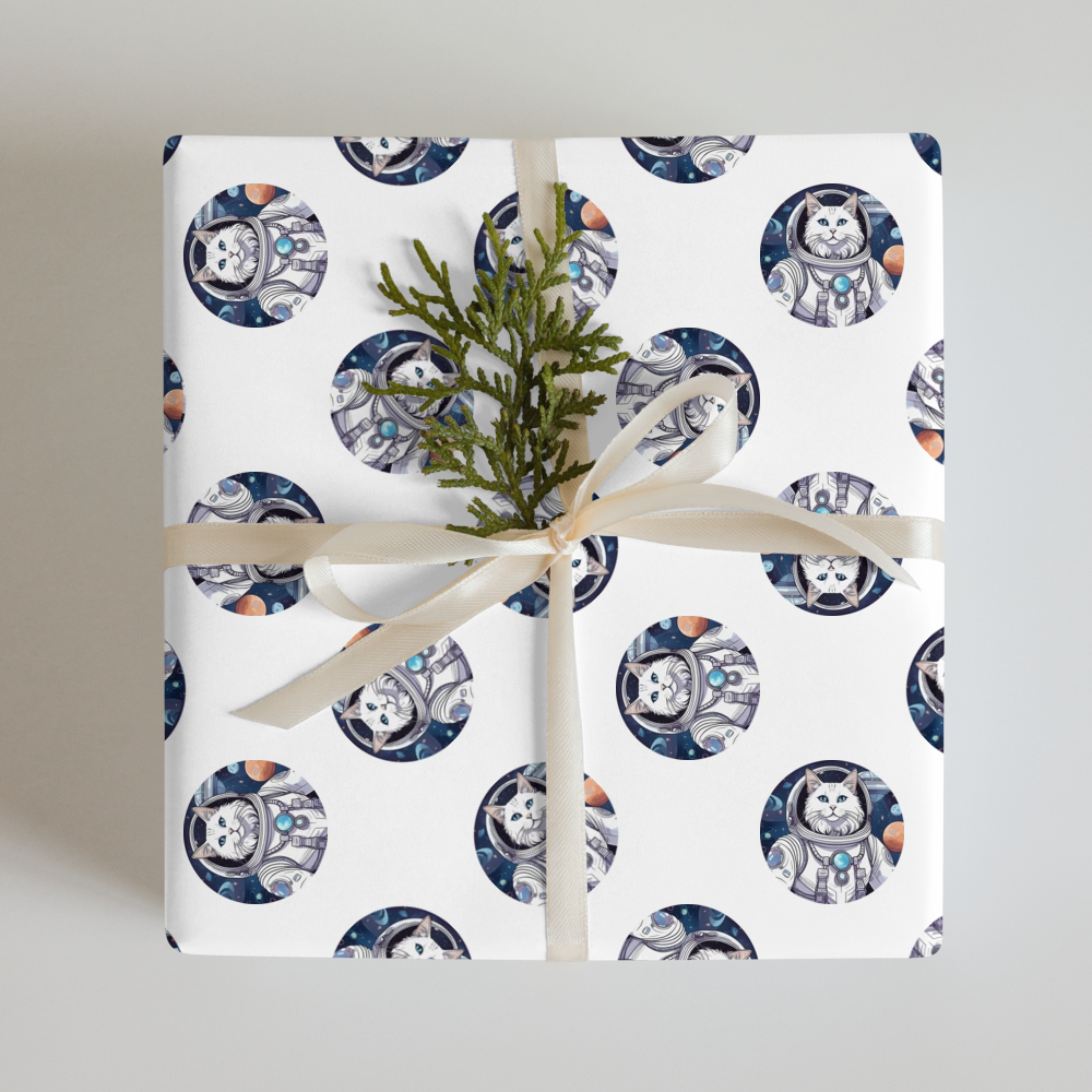 PugMug Custom White Companion Cat Wrapping Paper