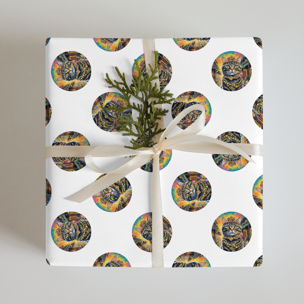 PugMug Custom Tabby Scottish Fold Cat Wrapping Paper