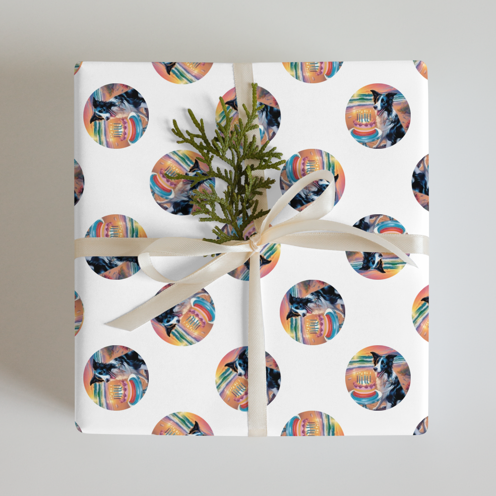 PugMug Custom Border Collie Wrapping Paper