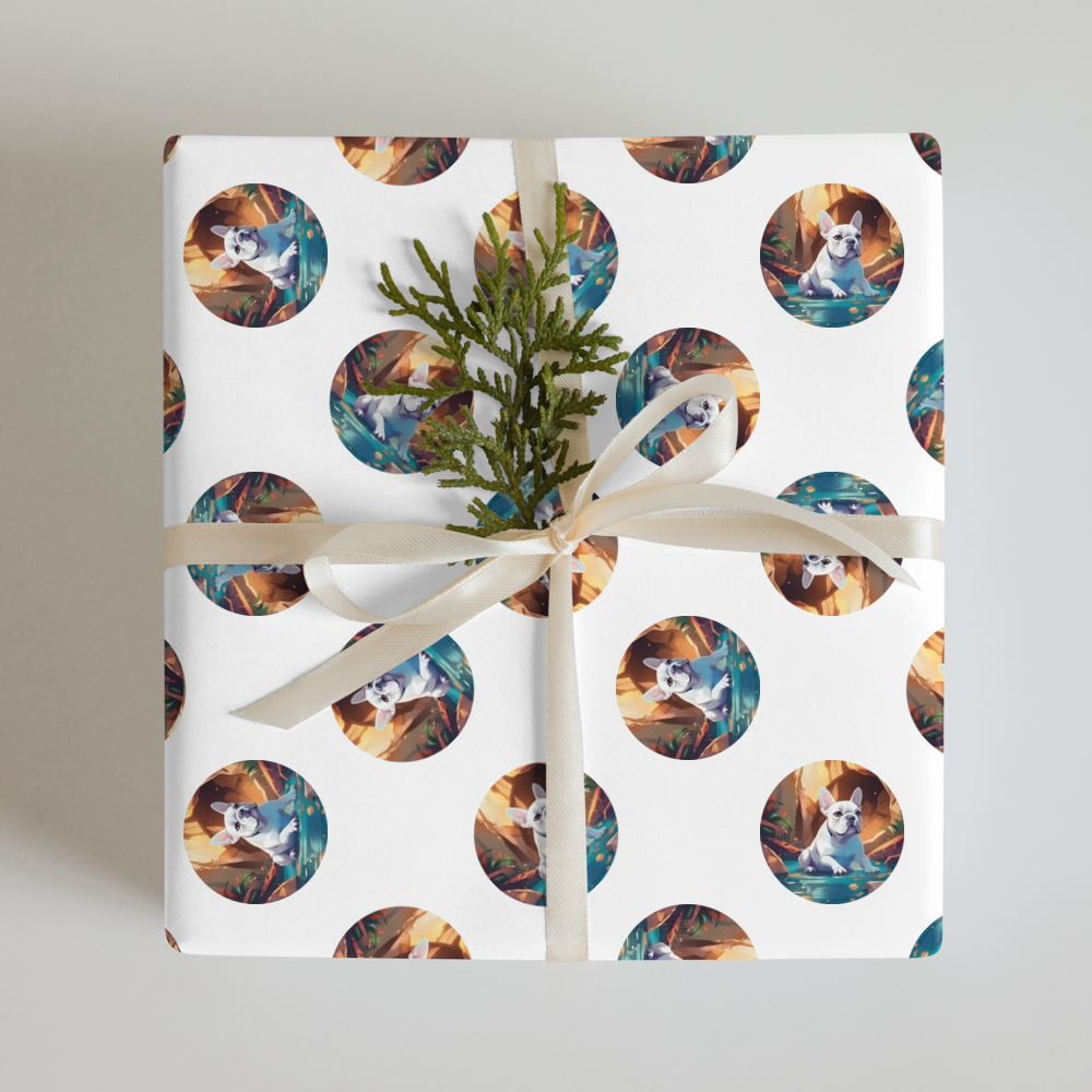 PugMug Custom White French Bulldog Wrapping Paper
