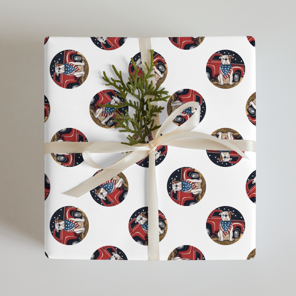 PugMug Custom Bulldog Wrapping Paper
