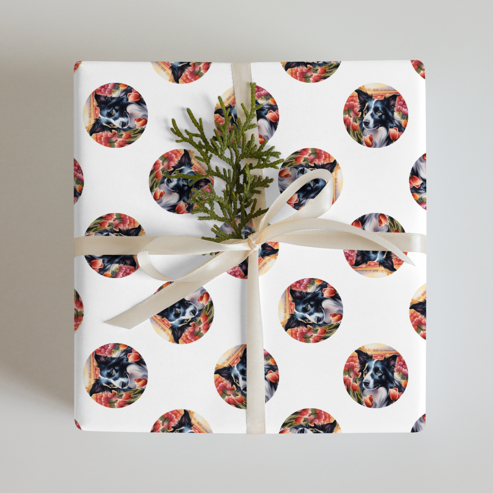 PugMug Custom Border Collie Wrapping Paper