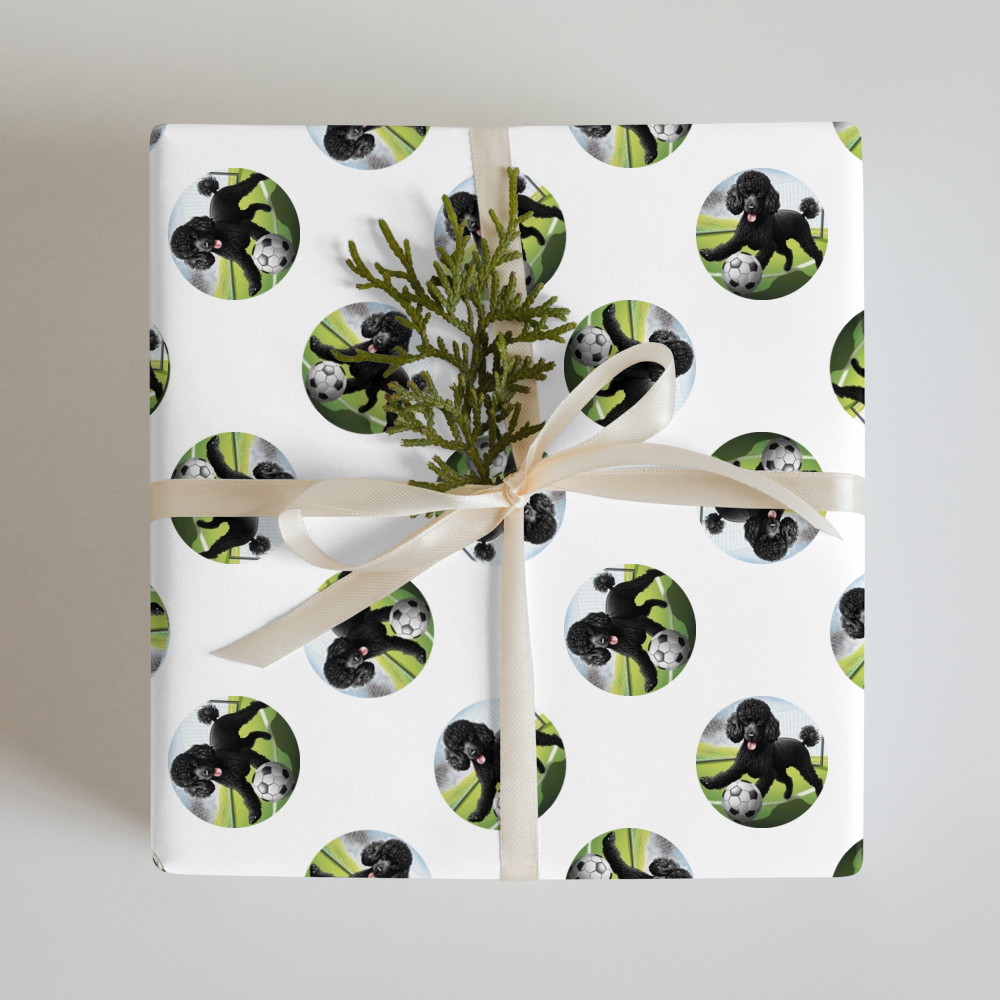 PugMug Custom Black Poodle Wrapping Paper