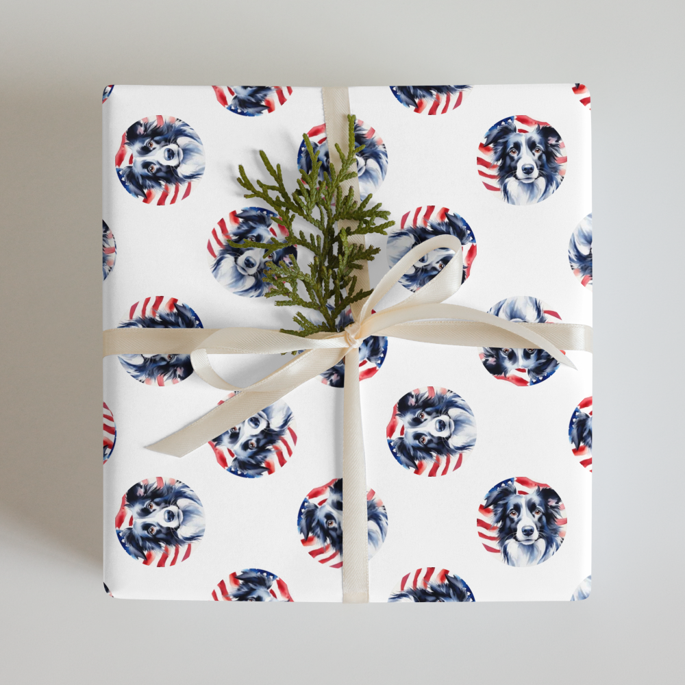 PugMug Custom Border Collie Wrapping Paper