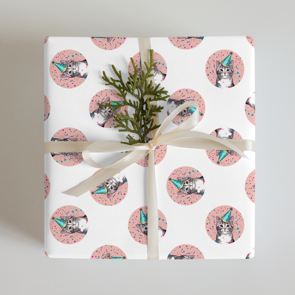 PugMug Custom Tabby Scottish Fold Cat Wrapping Paper