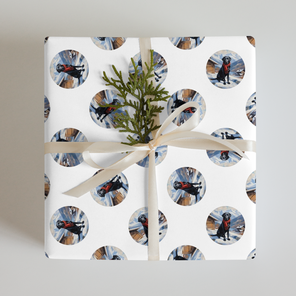 PugMug Custom Black Labrador Retriever Wrapping Paper