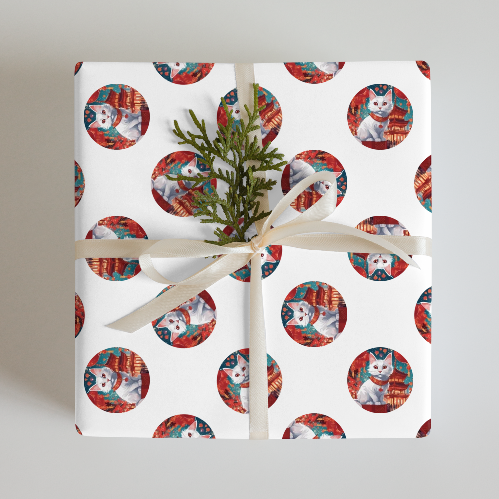 PugMug Custom White Companion Cat Wrapping Paper