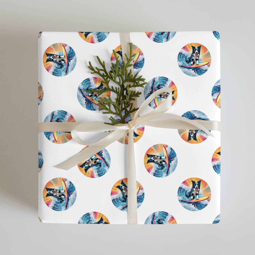 PugMug Custom Border Collie Wrapping Paper