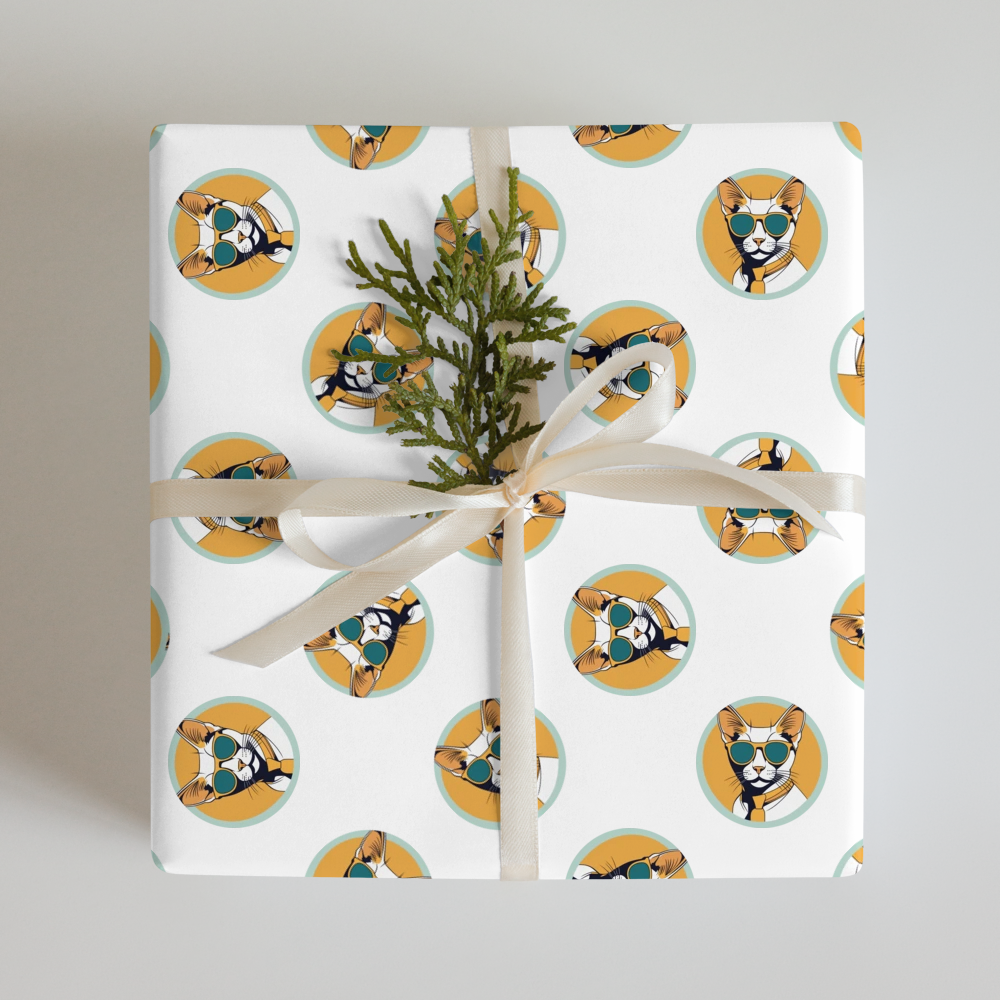 PugMug Custom White Abyssinian Cat Wrapping Paper