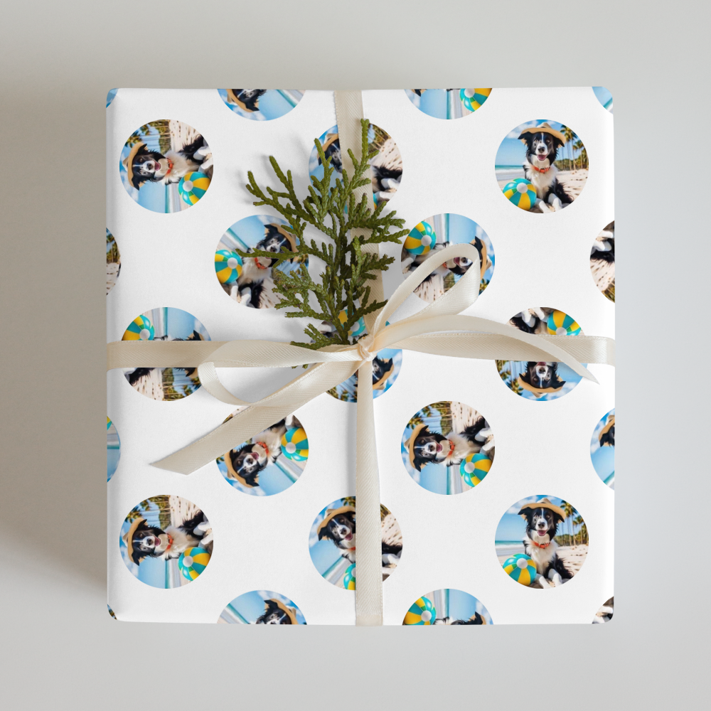 PugMug Custom Border Collie Wrapping Paper
