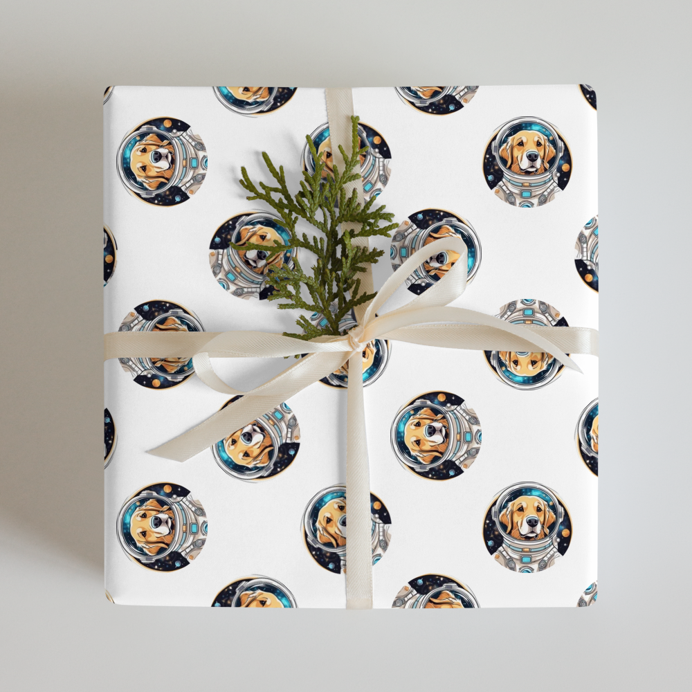 PugMug Custom Golden Retriever Wrapping Paper