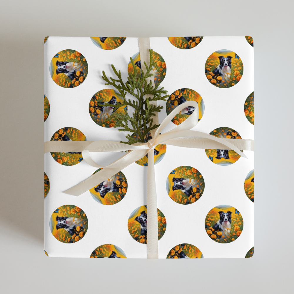 PugMug Custom Border Collie Wrapping Paper