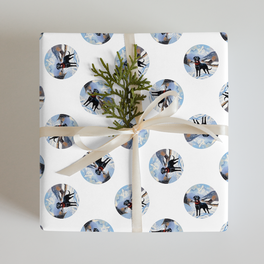 PugMug Custom Black Labrador Retriever Wrapping Paper