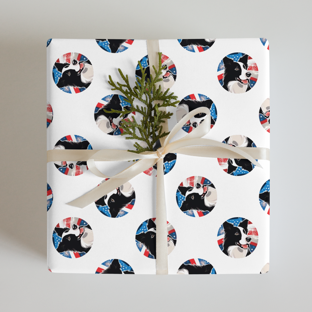 PugMug Custom Border Collie Wrapping Paper