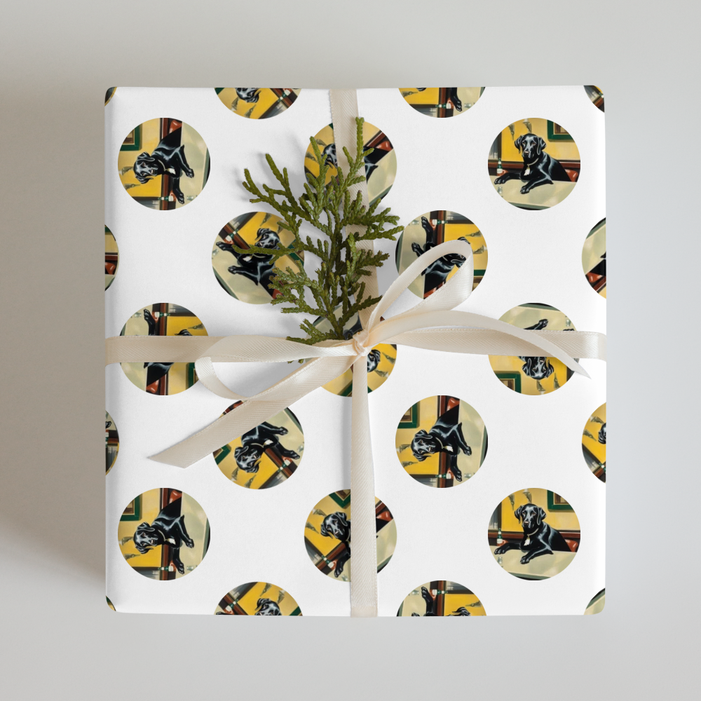 PugMug Custom Black Labrador Retriever Wrapping Paper