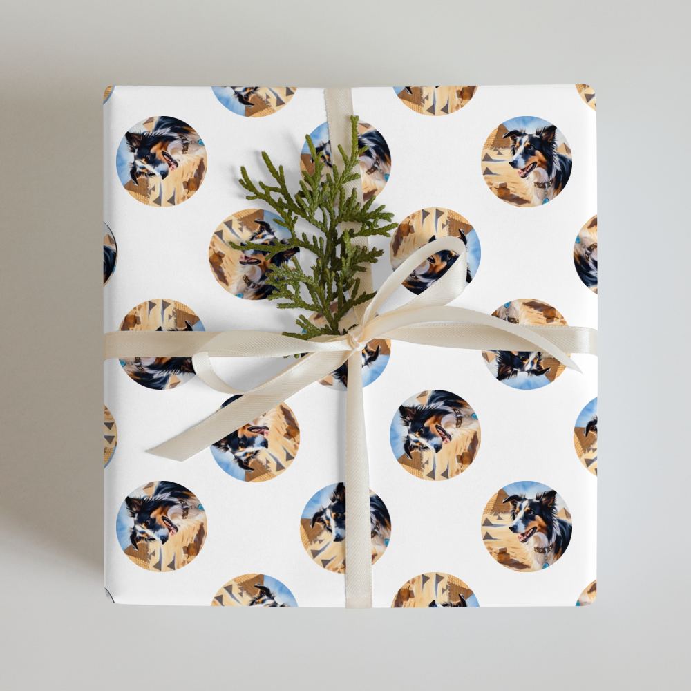 PugMug Custom Border Collie Wrapping Paper