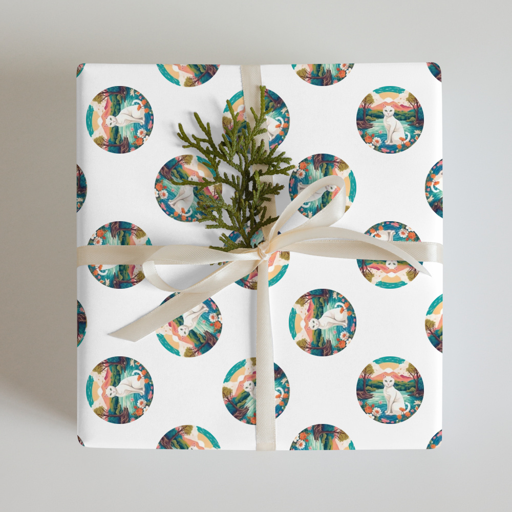 PugMug Custom White Companion Cat Wrapping Paper