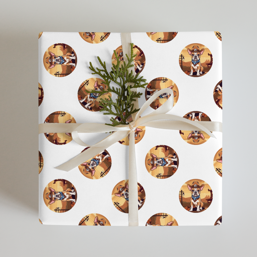 PugMug Custom Tan French Bulldog Wrapping Paper