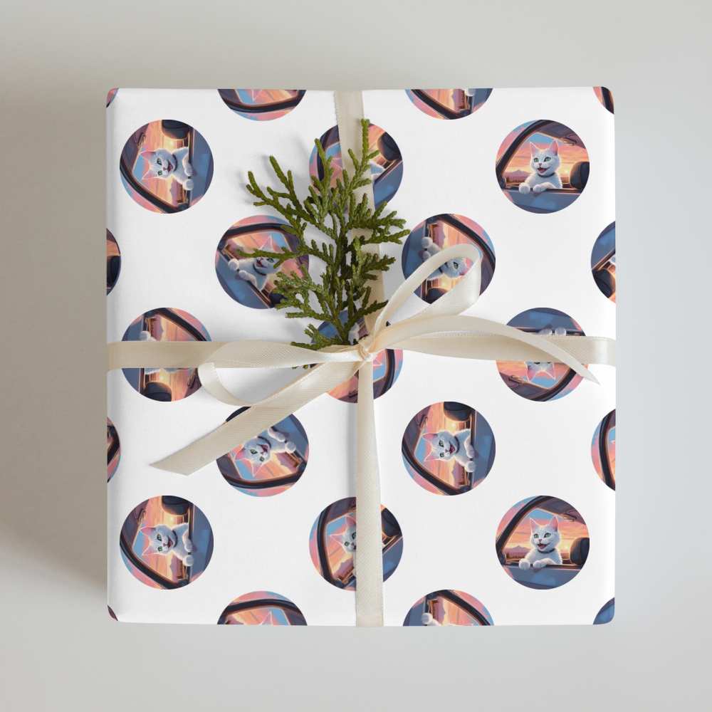 PugMug Custom White Companion Cat Wrapping Paper