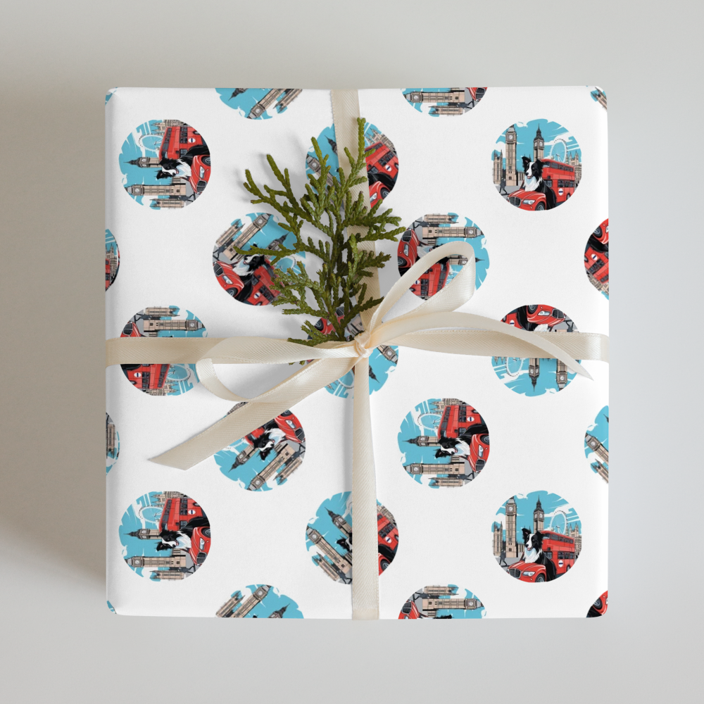 PugMug Custom Border Collie Wrapping Paper