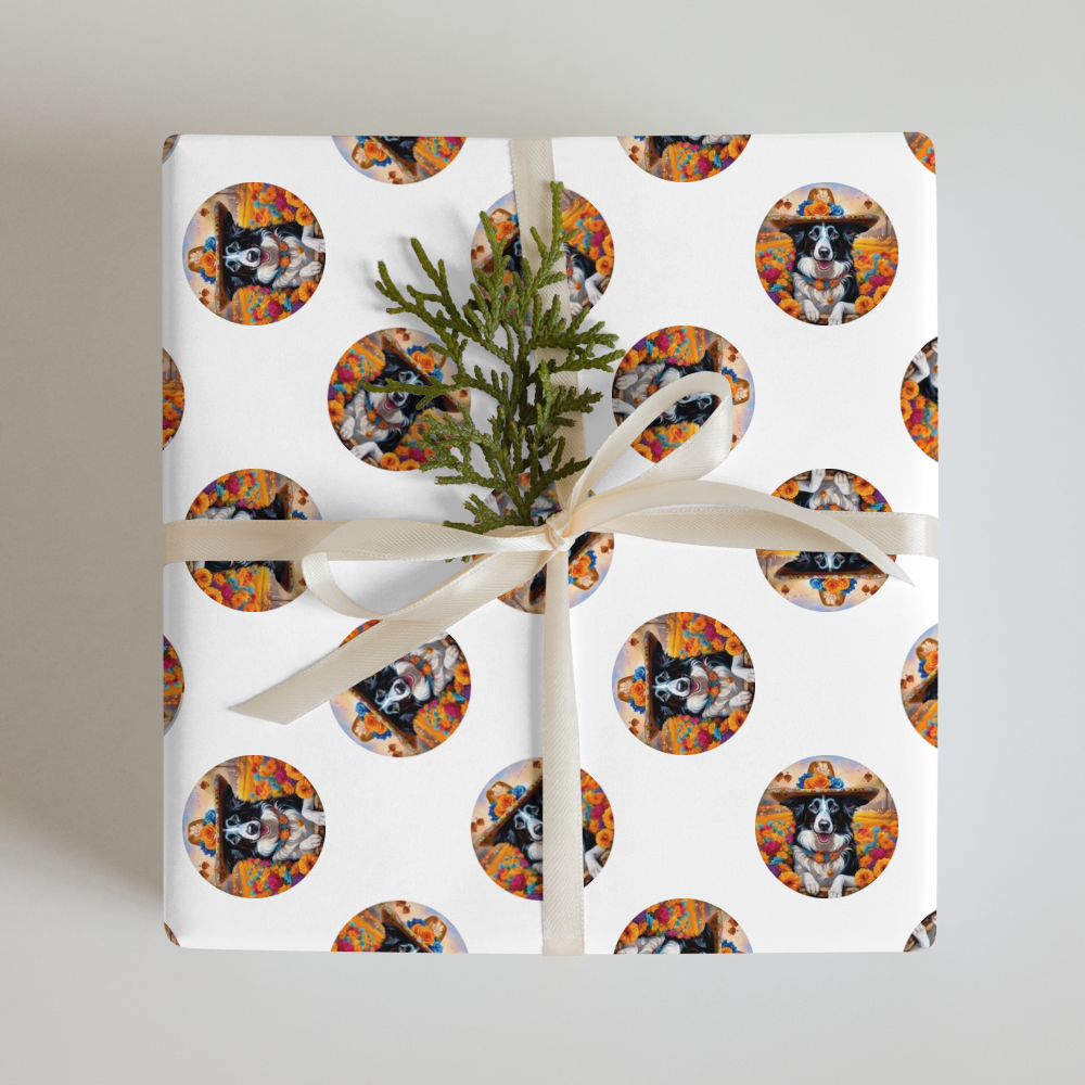 PugMug Custom Border Collie Wrapping Paper