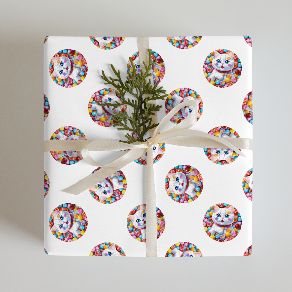 PugMug Custom White British Shorthair Cat Wrapping Paper
