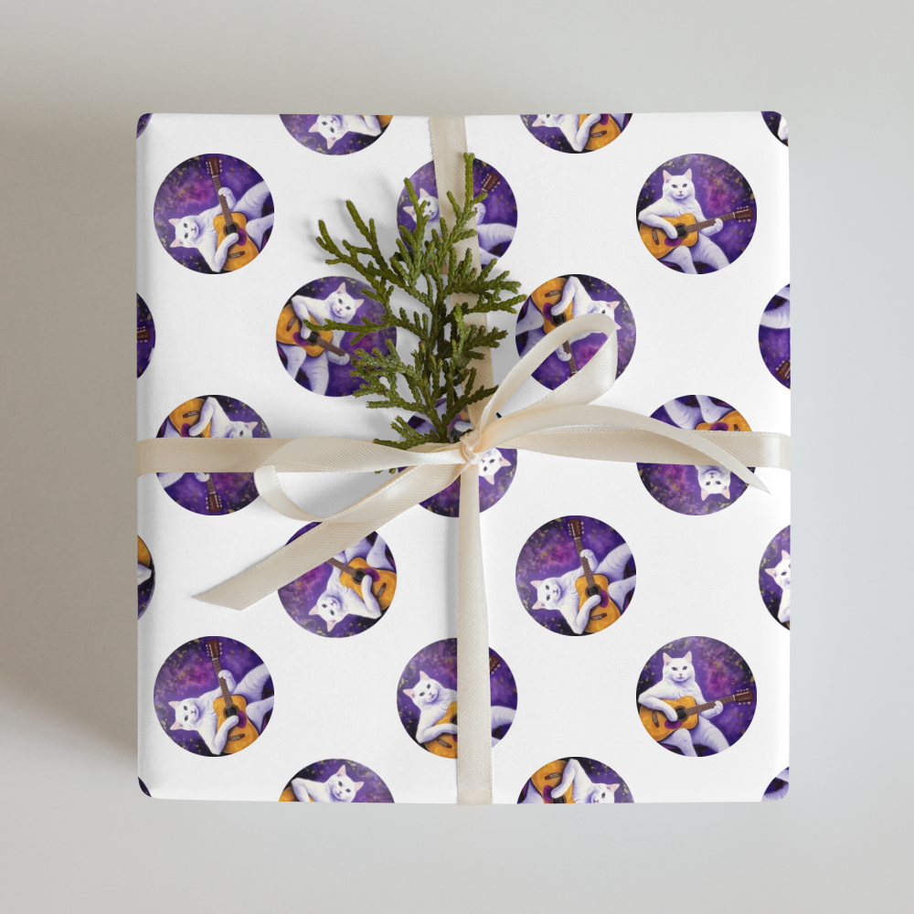 PugMug Custom White Companion Cat Wrapping Paper