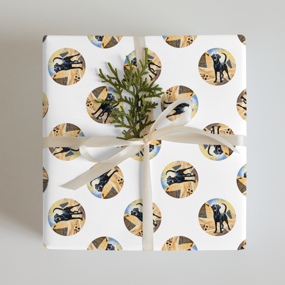 PugMug Custom Black Labrador Retriever Wrapping Paper