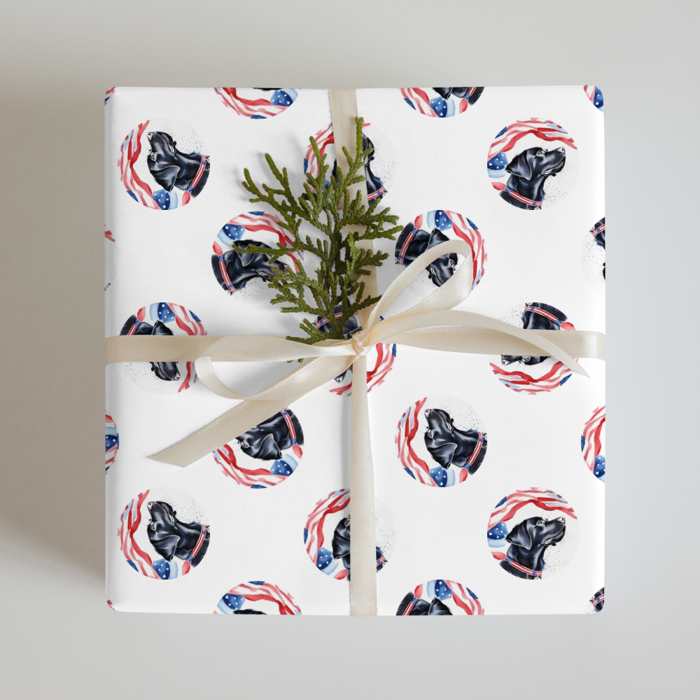 PugMug Custom Black Labrador Retriever Wrapping Paper