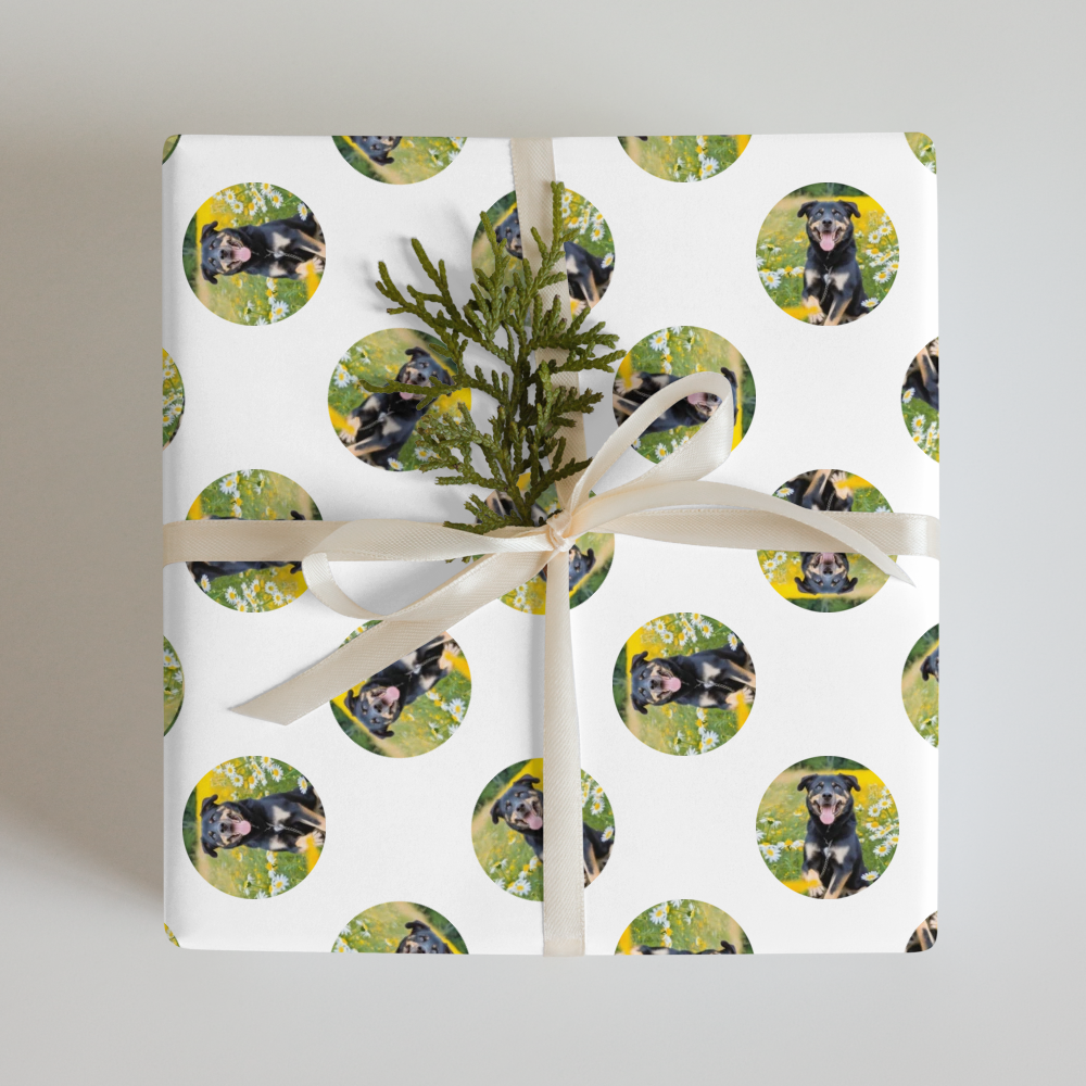 PugMug Custom Blue Wrapping Paper