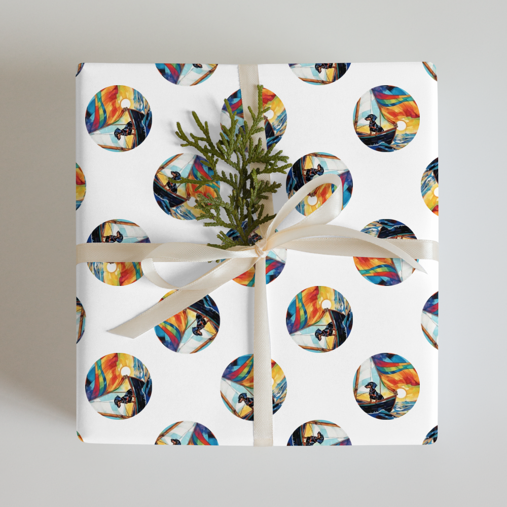 PugMug Custom Black Dachshund Wrapping Paper