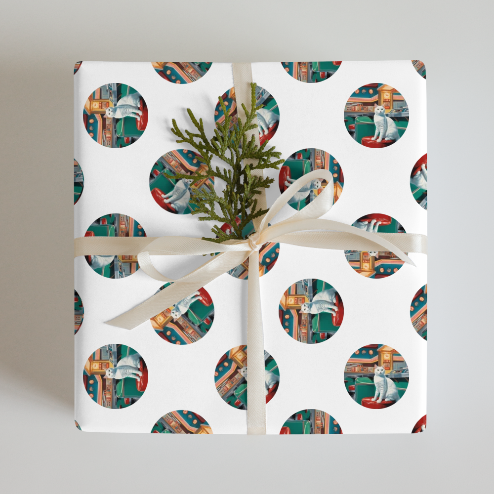 PugMug Custom White Companion Cat Wrapping Paper