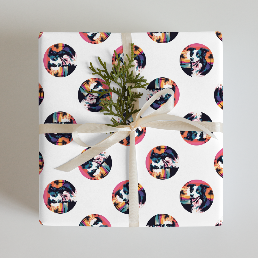 PugMug Custom Border Collie Wrapping Paper
