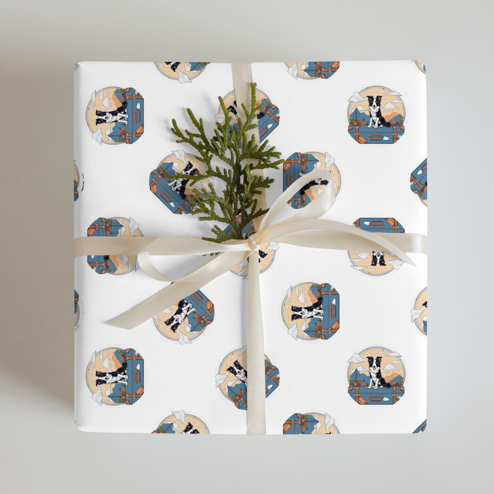 PugMug Custom Border Collie Wrapping Paper
